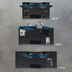 Overhead view of all sizes of Electric Standing Desk with ComfortEdge in Black